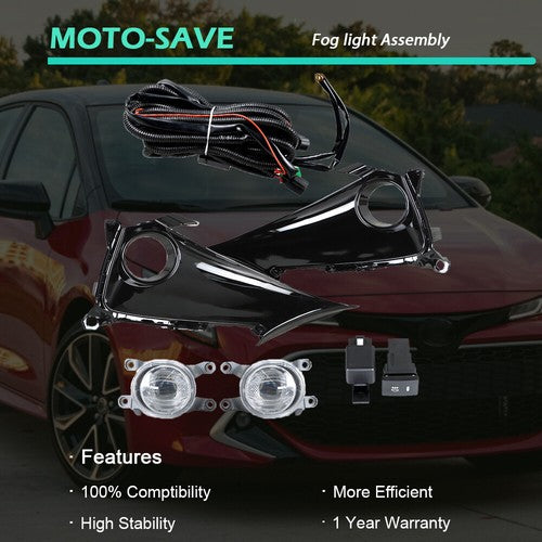 Solid Spare LH+RH Daytime Running Lights w/Wiring Switch For 19-21 Toyota Corolla Hatchback