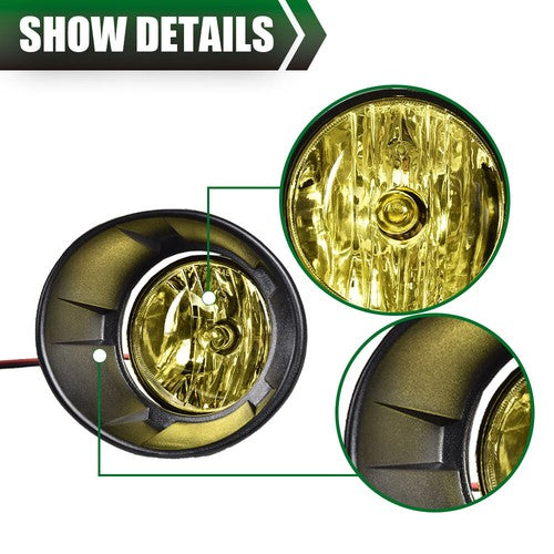 Solid Spare FIT FOR 10-13 CHEVY CAMARO 1PAIR YELLOW LENS BUMPER FOG LIGHTS DRIVING LAMPS