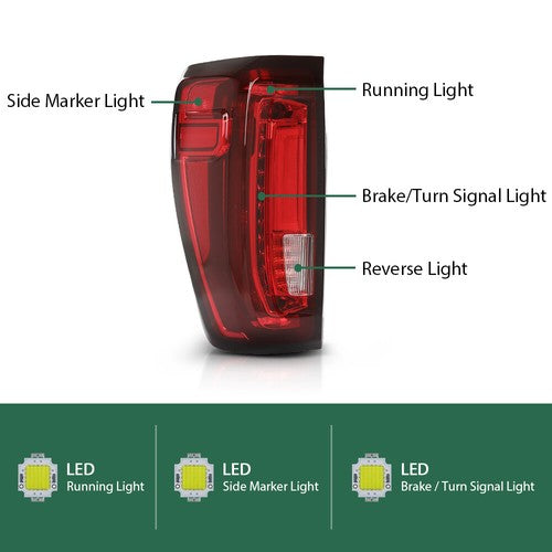 Solid Spare Fit For 19-23 GMC Sierra 1500 Factory Full LED Tail Light Brake Lamp Left Driver