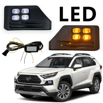 LED Fog Lights For 2019 2020-2024 Toyota Rav4 Adventure/TRD 4-Eyes Bi-color Lamp