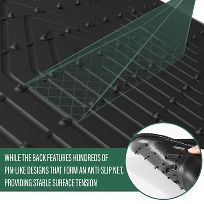 Solid Spare 3D Molded TPE Floor Mats Fit For 16-22 Honda Pilot Car Carpet All Weather Liners