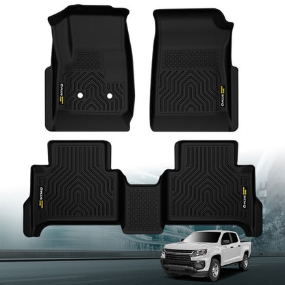 Solid Spare Fit For 15-22 Chevy Colorado GMC Canyon All Weather Floor Mats TPE Liners