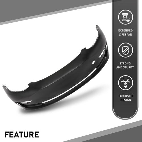 Solid Spare Fit For 2017-2023 Tesla Model 3 Front Bumper Cover Fascia w/ Park Sensor Hole