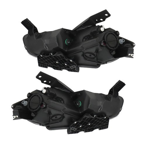 Solid Spare For Dodge Dart 2013-2016 Driver+Passenger Side Halogen Black Housing Headlights
