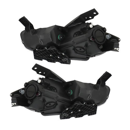 Solid Spare For Dodge Dart 2013-2016 Driver+Passenger Side Halogen Black Housing Headlights