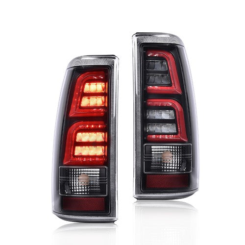 Solid Spare Black LED Tail Lights Fit for 99-06 Chevy Silverado 99-02 GMC Sierra 1500 2500