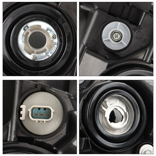 Solid Spare Halogen Headlight Assembly For Honda CR-V 2015-2016 Black Driver/LH W/DRL Front
