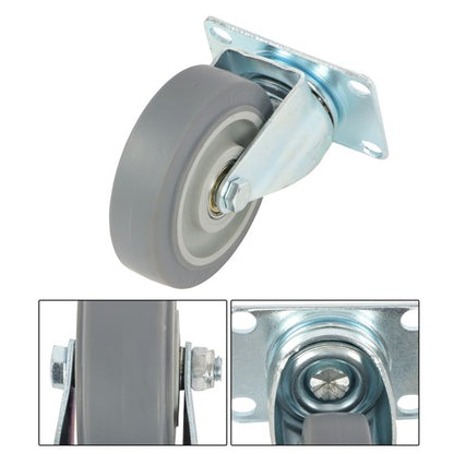 Solid Spare 4 Pack (Two Straight, Two Inclined) 4" Heavy Duty Swivel Caster Wheels 1200Lbs
