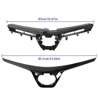 Solid Spare Painted Front Upper Grille Plastic Black NEW For Toyota Corolla SE XSE 2017-2019