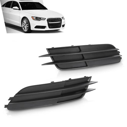 Solid Spare Fit For 12-15 Audi A6/A6 Quattro Front Bumper Insert Fog Light Cover Left+Right