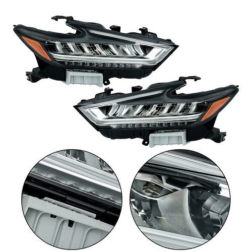 Solid Spare LED 1 Pair Headlights Assembly Set Fit For Nissan Maxima 2019 2020 2021 Front