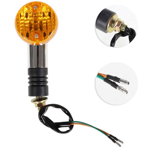 Solid Spare 2x Front Rear Turn Signal Blinker Indicator Light Motorcycle Amber Chrome NEW