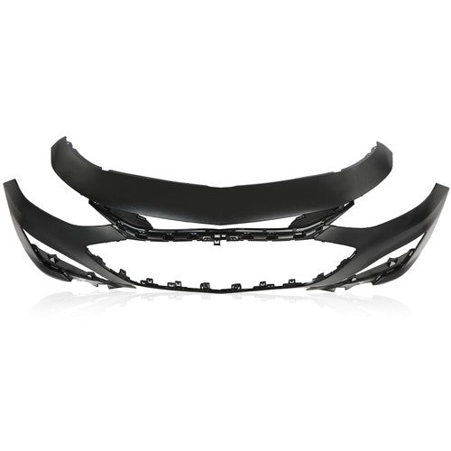 Solid Spare Fit For 2019-2025 Chevrolet Malibu Sedan Front Bumper Cover+Lower Lip Protector