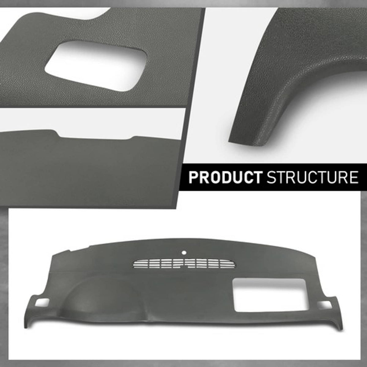 Solid Spare TPE Dash Cover Cap Fit For 2007-2014 Chevy Tahoe Avalanche Suburban Tahoe Gray
