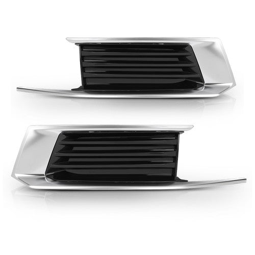 Solid Spare Fit For 2018-2019 Cadillac XTS Front Bumper Insert Fog Light Cover Left+Right