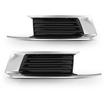 Solid Spare Fit For 2018-2019 Cadillac XTS Front Bumper Insert Fog Light Cover Left+Right