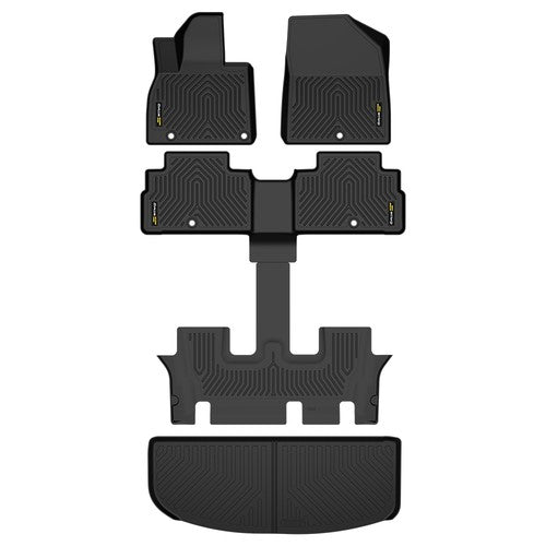 Solid Spare TPE Floor Mats & Trunk Cargo Liner Fit For 2020-2025 Kia Telluride All Weather