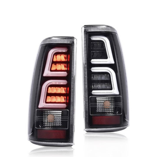 Solid Spare Fit For 99-02 Chevy Silverado 1500/99-06 GMC Sierra LED Tube Tail Lights Black