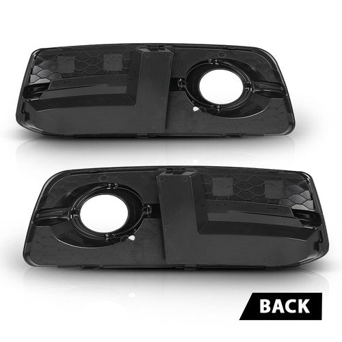 Solid Spare For 2009-2012 Audi Q5 Black Front Fog Light Cover Grill W/Chrome W/S-Line Pkg