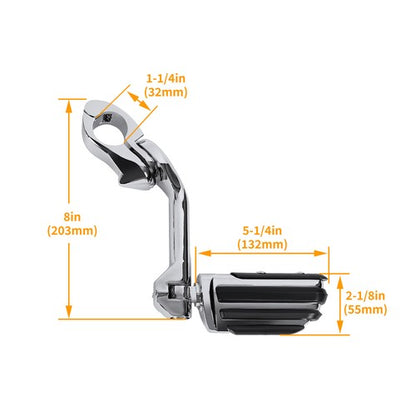 Solid Spare Long Highway Foot Pegs Fit For Harley Touring Road King Street Glide 1-1/4" Bars