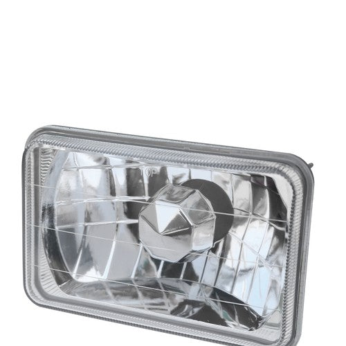 4x6" Inch Clear Glass Lens Diamond Cut Chrome Crystal Semi Sealed Beam Headlight