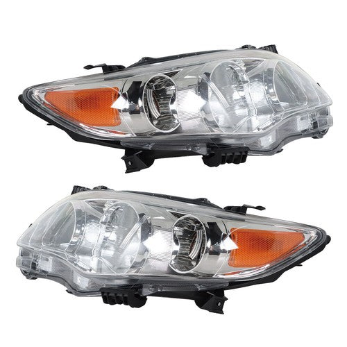 Solid Spare Halogen Headlights For Toyota Corolla 2011-2013 Headlamps Clear Left+Right Side