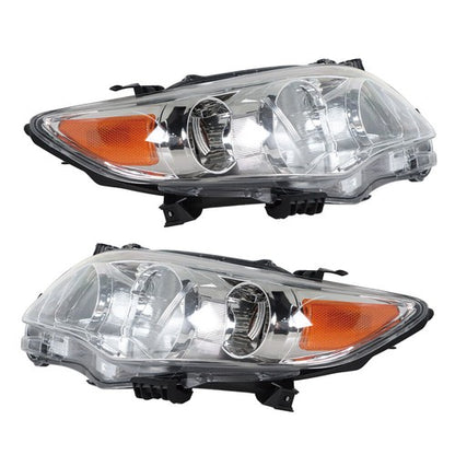 Solid Spare Halogen Headlights For Toyota Corolla 2011-2013 Headlamps Clear Left+Right Side