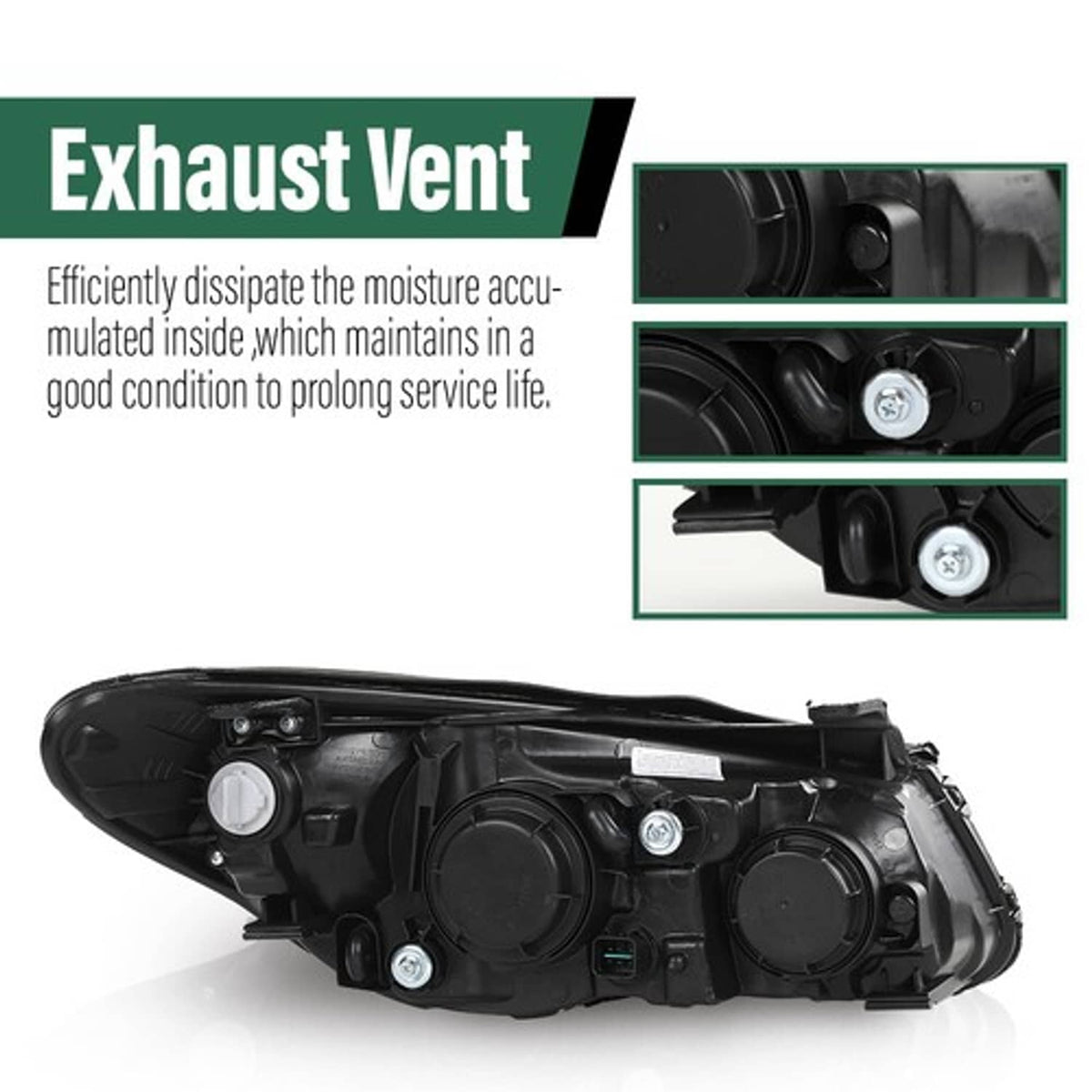 Solid Spare Fit For 2007-2010 Hyundai Elantra Clear Chrome Headlight Assembly Left Side