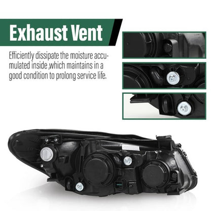 Solid Spare Fit For 2007-2010 Hyundai Elantra Clear Chrome Headlight Assembly Left Side