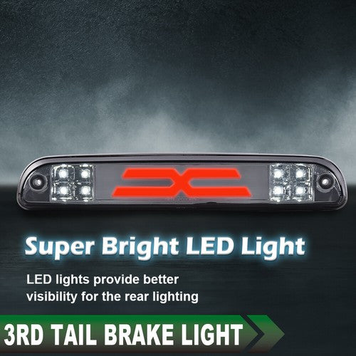 Solid Spare Fit For 99-16 Ford F250 F350 Super Duty Cargo LED Third 3rd Brake Light Smoke
