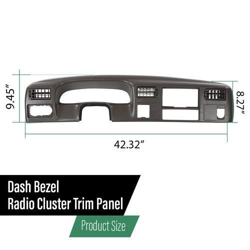 Solid Spare Fit For 1999-2004 Ford F250 F350 Dash Instrument Cluster Radio Trim Bezel Gray