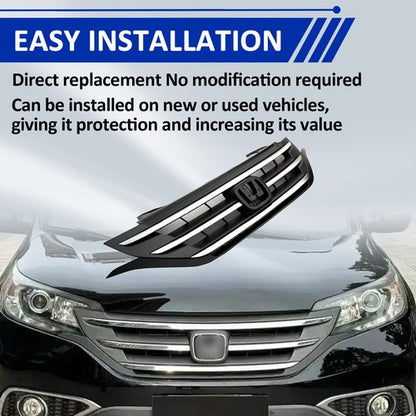 Front Bumper Upper Grille Grill w/Chrome Trim Fit 2012 2013 2014 Honda CRV CR-V