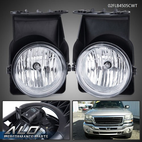 Solid Spare Clear Fog Lights Left+Right Fit For 03-06 GMC Sierra 1500 2500 3500 Pickup