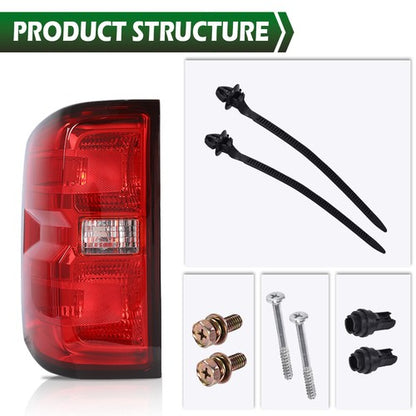 Solid Spare Left Driver Side Tail Light Brake Lamp Fit For 2014-2019 Chevy Silverado 1500