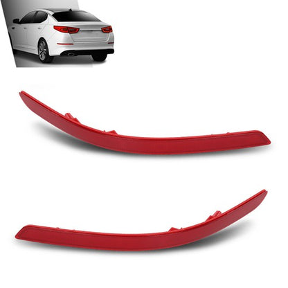Solid Spare Fit For 2014-2015 Kia Optima Red Rear Bumper Reflector Left+Right Side