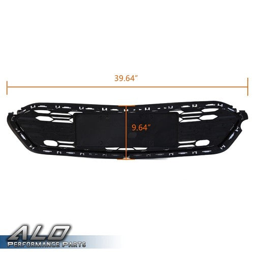 Solid Spare Black Front Bumper Lower Grille W/ Chrome Trim Fit For 2016-2018 Chevrolet Cruze