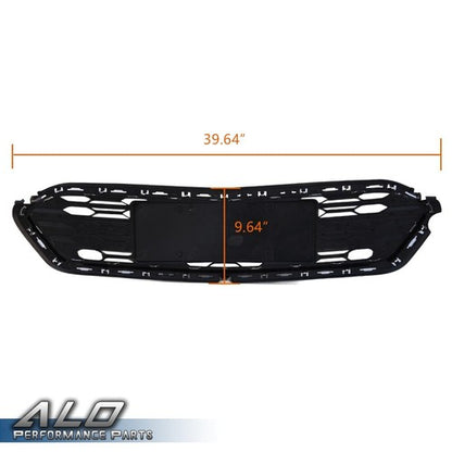 Solid Spare Black Front Bumper Lower Grille W/ Chrome Trim Fit For 2016-2018 Chevrolet Cruze