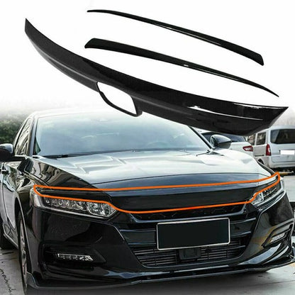 Solid Spare ABS Glossy Black Lip Front Grille Cover Moulding Trim For Honda Accord 2018-2020
