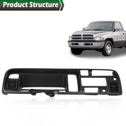 Solid Spare Fit For 94-97 Dodge Ram 1500 2500 3500 Pickup Black Dashboard Bezel w/ Vents