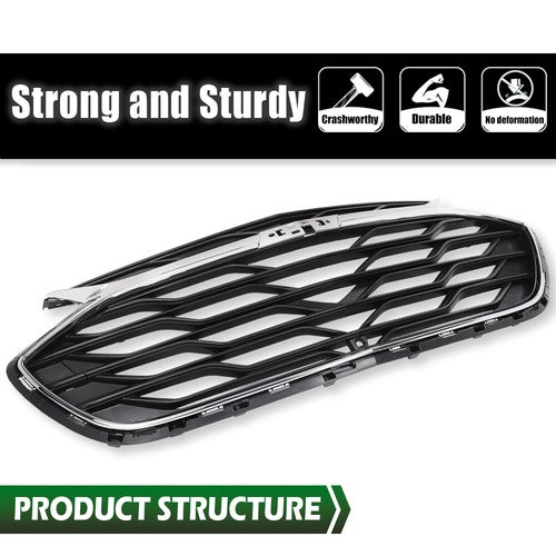 Solid Spare Fit For 2019-2020 Chevrolet Cruze Front Upper Bumper Grille Grill Assembly Black