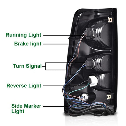 Solid Spare Fit For 03-06 Chevy Silverado LED DRL Headlights Amber Smoke+Red Tail Lights