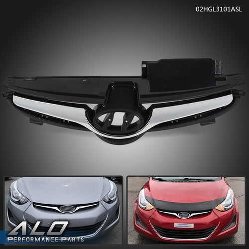 Solid Spare Fit For 14-16 Hyundai Elantra Front Bumper Center Grille Bolt-on 863503Y500