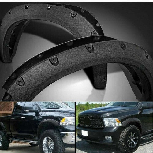 Solid Spare 4pcs Fender Flares Pocket Rivet Bolt Style Fit For Dodge Ram 1500/Classic 09-23