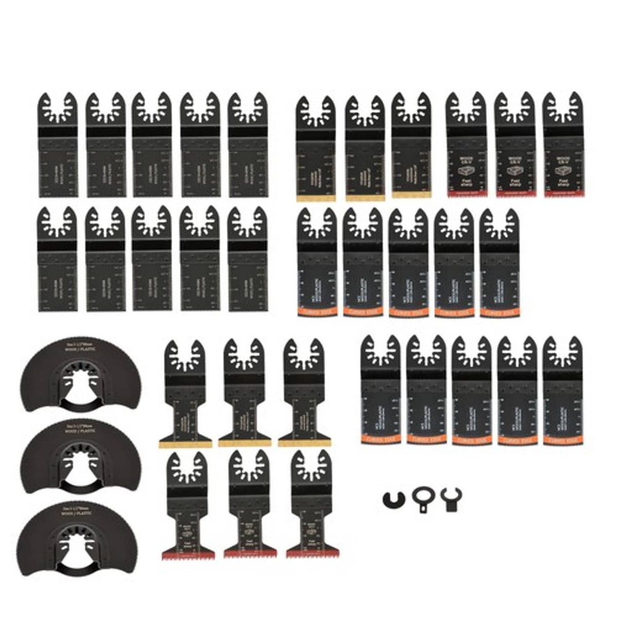 Solid Spare for Wood Metal Plastic 35Pcs 7 Types Oscillating Saw Blade Combination