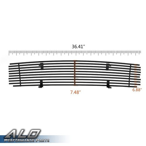 Solid Spare Fit For 2009-2014 Nissan Maxima Front Upper Bumper Black Billet Grille Insert