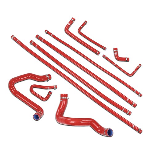 Solid Spare Fit For 88-94 Ford F-Series Bronco 5.0L/5.8L Silicone Radiator Hose Kit Red