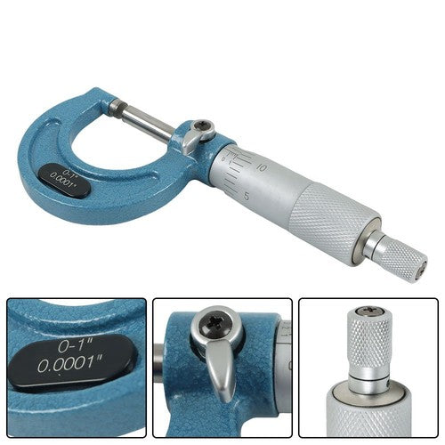 Solid Spare 0-4"/0.0001" Premium Outside Micrometer Set Machinist Tool Precision Carbide Tip
