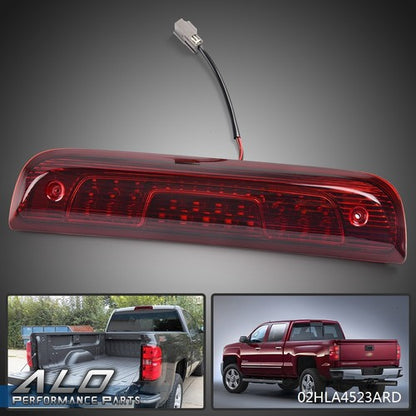 Solid Spare Fit For 2014-2018 Chevy Silverado GMC Sierra LED Brake Tail Light Cargo Lamp Red