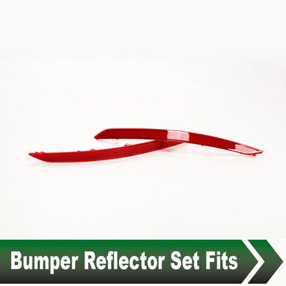 Solid Spare Fit For 17-18 Hyundai Elantra Rear Bumper Reflector Light Left+Right Red