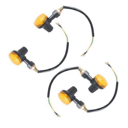 Solid Spare For Yamaha Kawasaki Honda 4X Motorcycle Turn Signals Blinker Light Black Amber